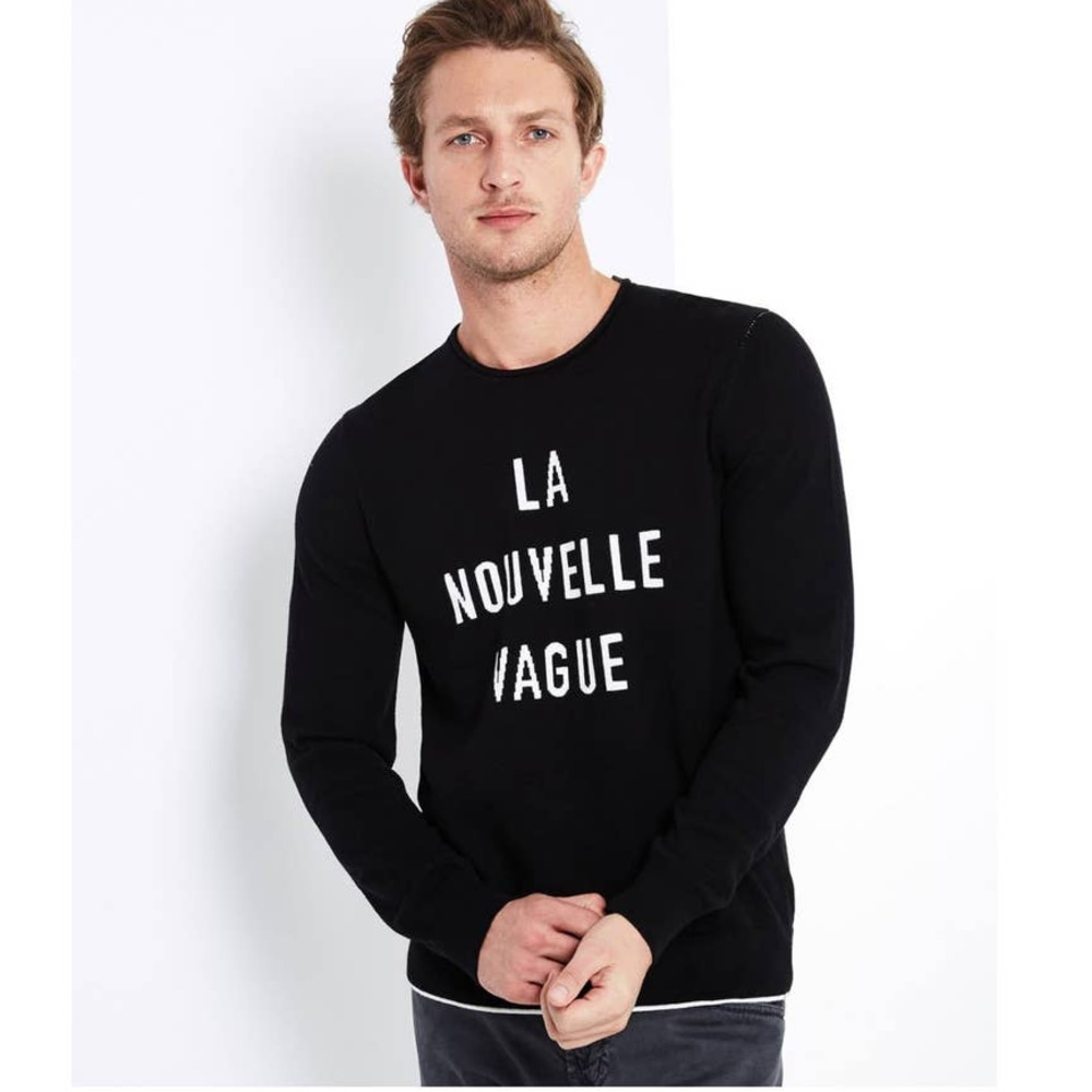 Adriano Goldschmied Cedric crew neck black sweater‎